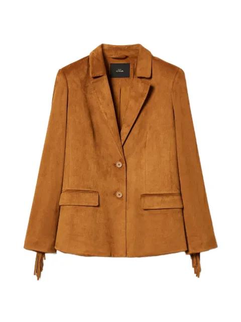 fringed faux-suede blazer by TWINSET