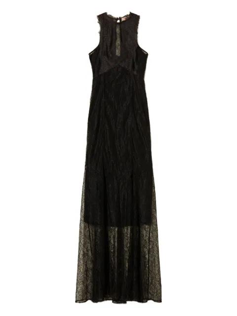 halter lace-appliqué maxi dress by TWINSET