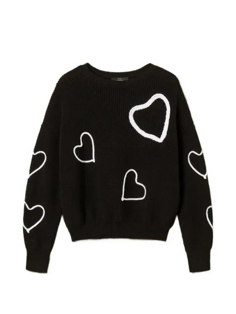 hearts-detail long-sleeve sweater by TWINSET