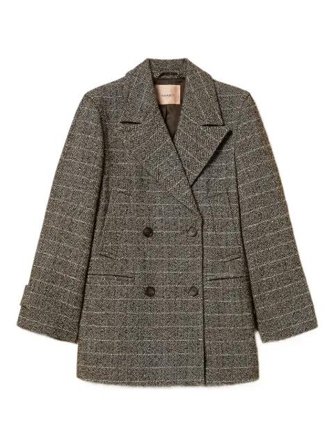 herringbone double-breasted coat by TWINSET