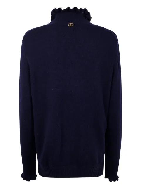 high-neck logo-detail sweater by TWINSET