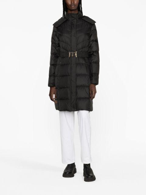 hoodied belted puffer coat by TWINSET