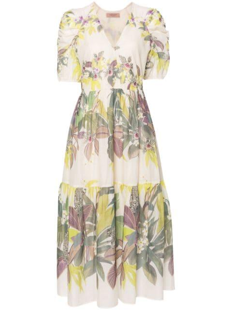 jungle-print muslin dress by TWINSET
