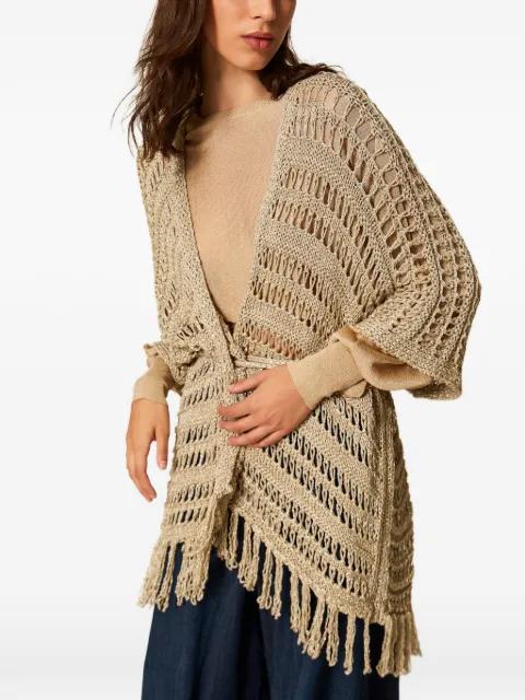 knitted fringed poncho by TWINSET