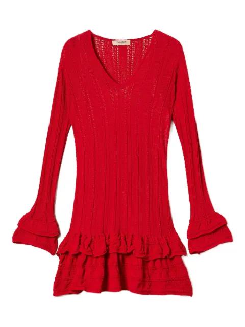 knitted ruffled mini dress by TWINSET