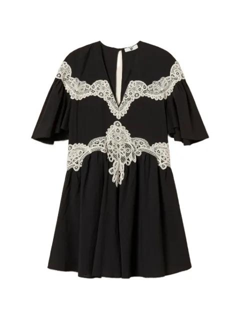 lace V-neck mini dress by TWINSET