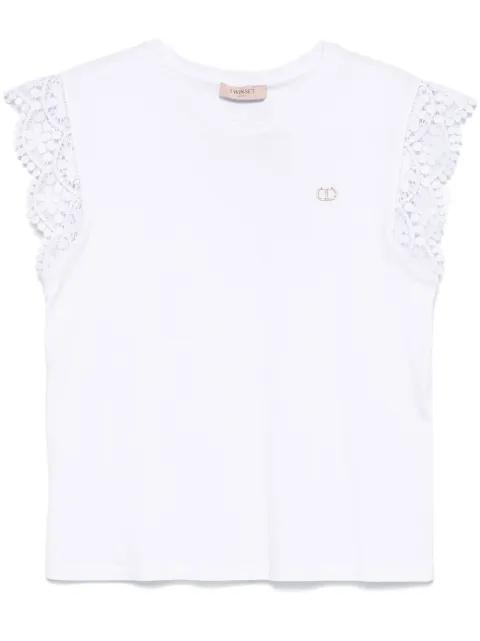 lace-detail T-shirt by TWINSET