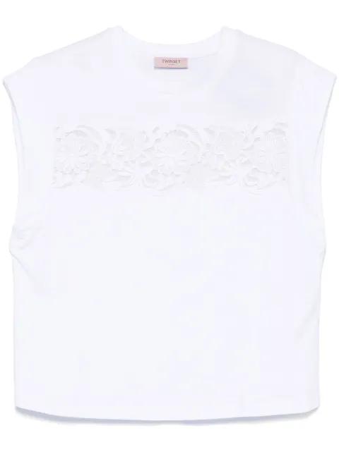 lace-detail T-shirt by TWINSET