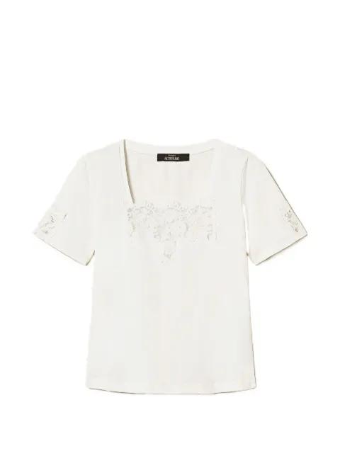 lace-detail T-shirt by TWINSET
