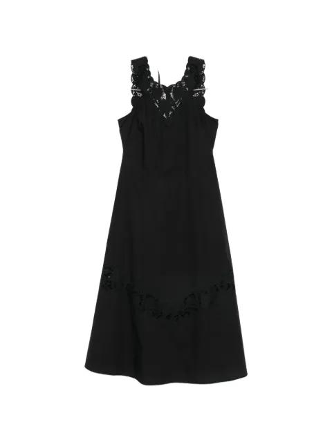 lace-detail crew neck long dress by TWINSET