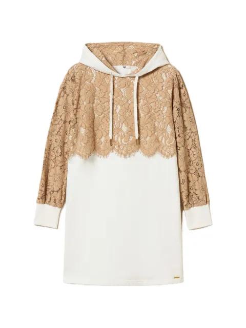 lace-detail hoodied dress by TWINSET