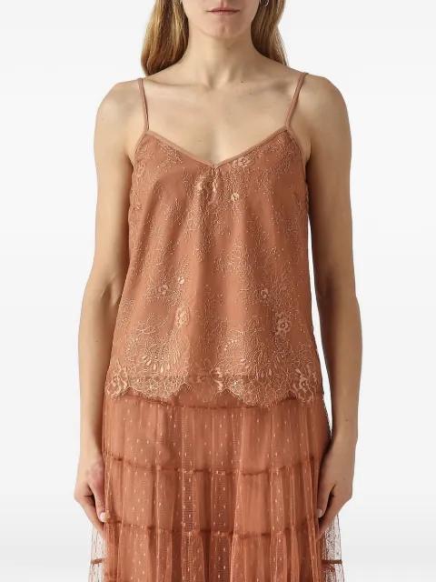 lace-embroidered scalloped top by TWINSET