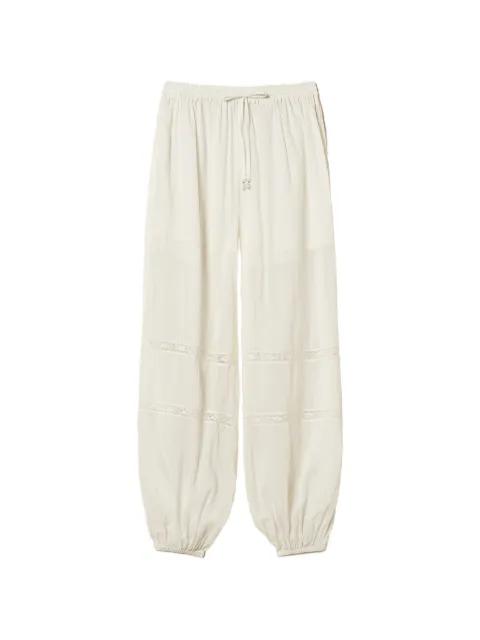 lace-insert muslin trousers by TWINSET