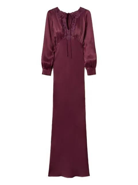 lace-insert satin maxi dress by TWINSET
