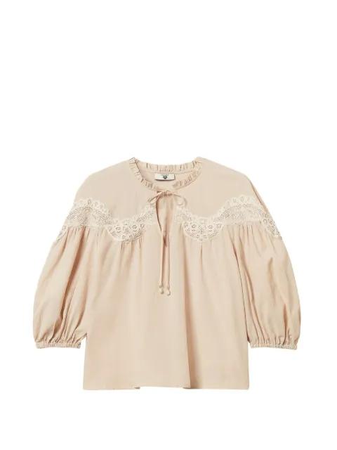 lace-panelling blouse by TWINSET