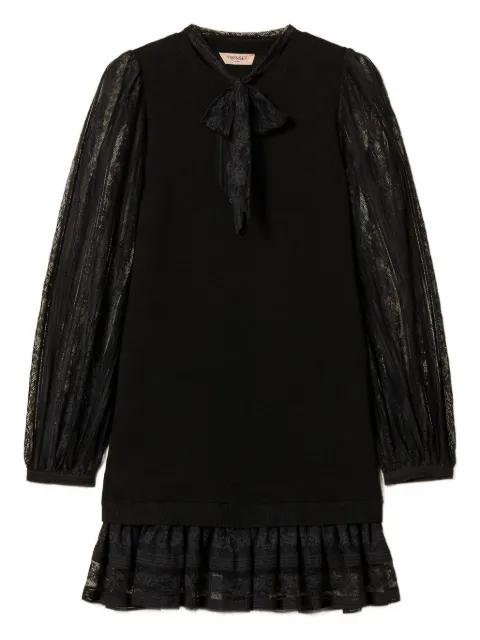 lace short knit dress by TWINSET