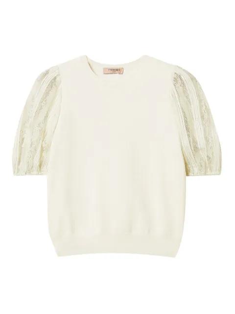 lace-sleeve top by TWINSET