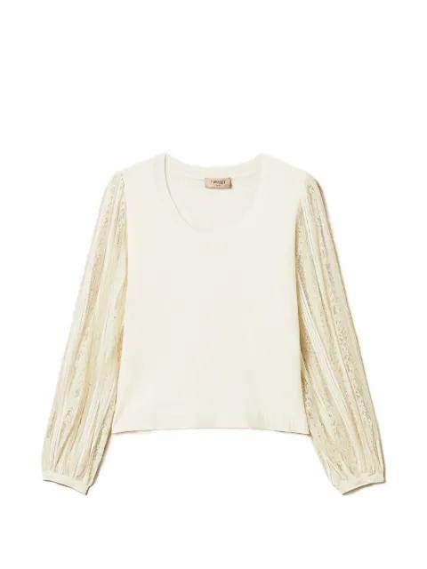 lace-sleeves blouse by TWINSET