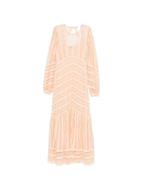 lace striped long dress by TWINSET
