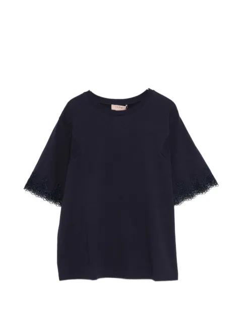 lace-trim T-shirt by TWINSET
