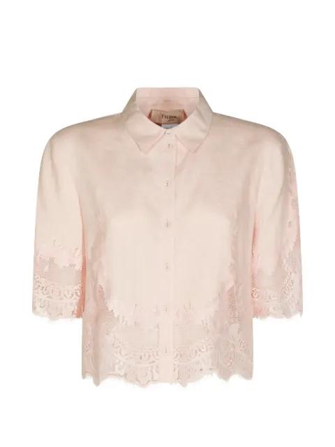 lace-trim embroidered shirt by TWINSET