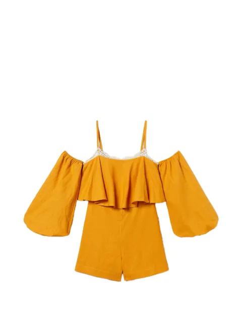 lace-trim ruffled jumpsuit by TWINSET