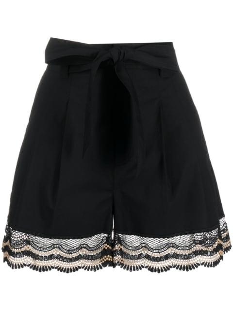 lace-trim wide-leg shorts by TWINSET