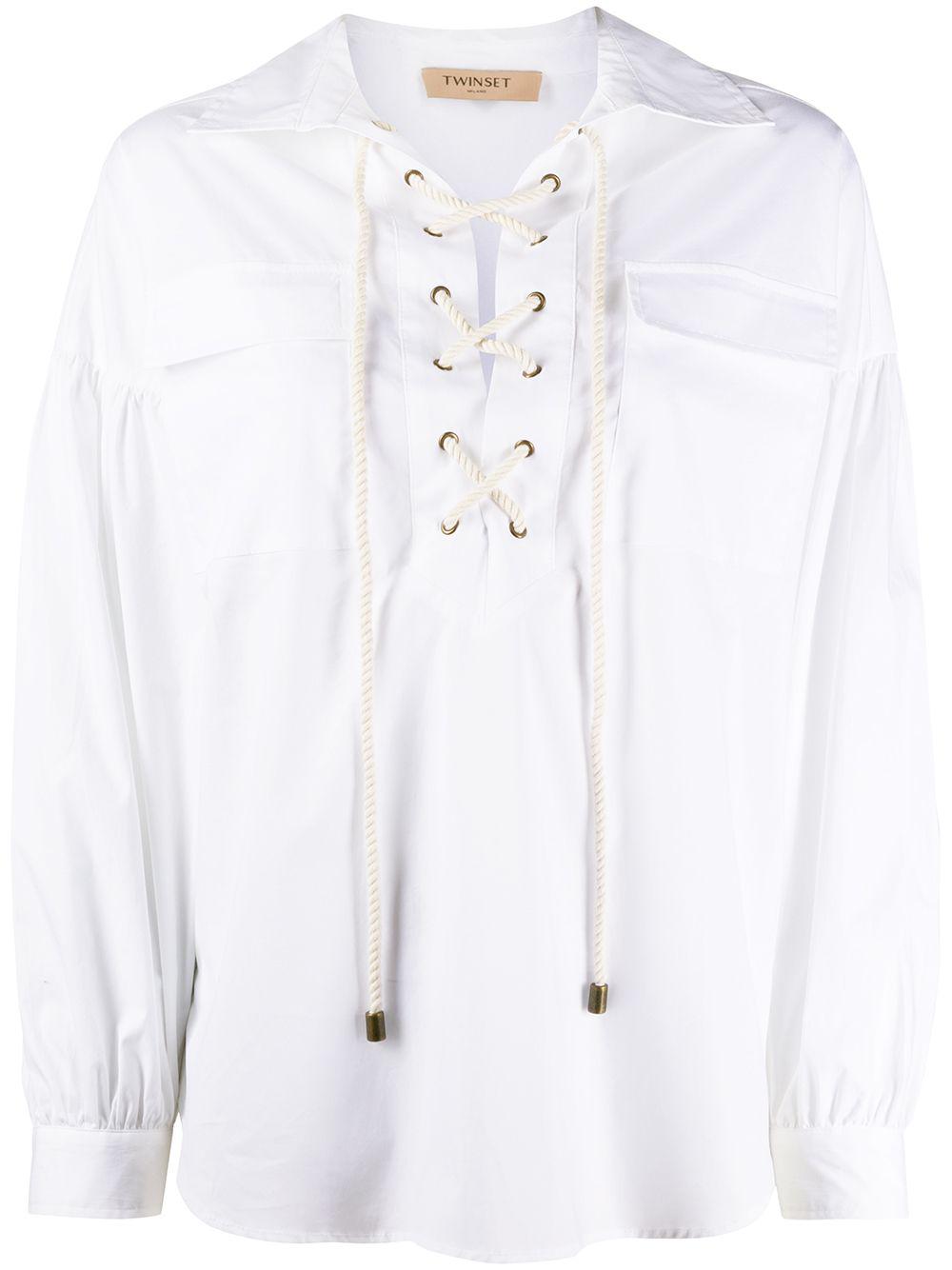 lace-up loose-fit blouse by TWINSET