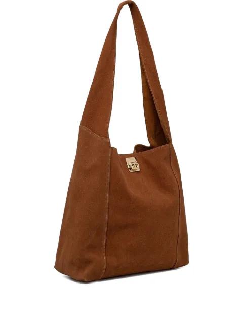 large Ventotene suede clasp tote bag by TWINSET