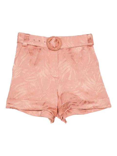 leaf-print belted shorts by TWINSET