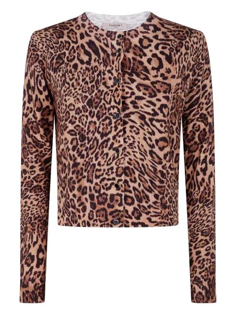 leopard-print button-fastening cardigan by TWINSET