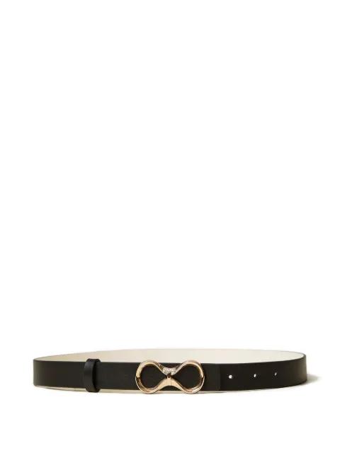 logo-buckle reversible leather belt by TWINSET