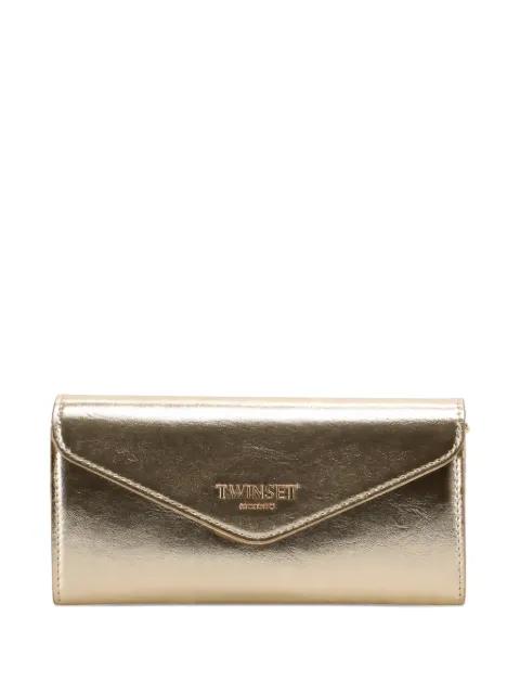 logo-detail flap wallet by TWINSET