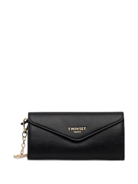 logo-detail flap wallet by TWINSET