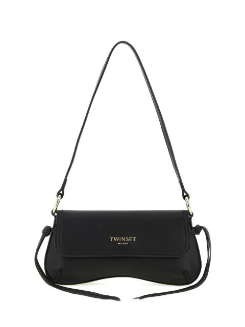logo knot leather shoulder bag by TWINSET