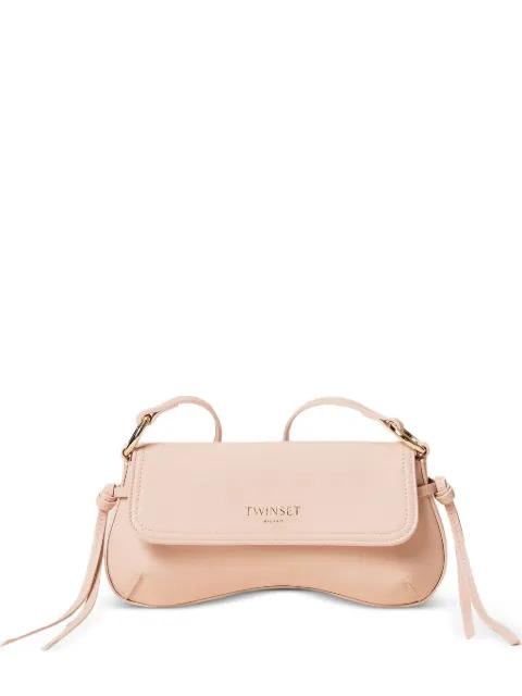 logo-lettering curved shoulder bag by TWINSET