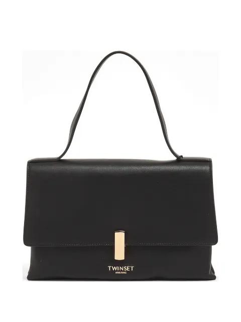 logo-lettering twist-lock clutch bag by TWINSET