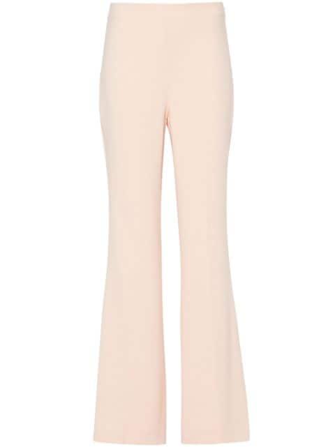 logo-plaque cady flared trousers by TWINSET