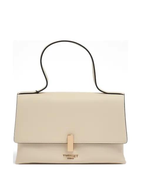 logo-plaque foldover clutch bag by TWINSET