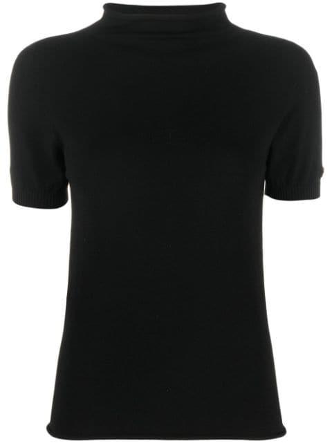 logo-plaque high-neck jumper by TWINSET