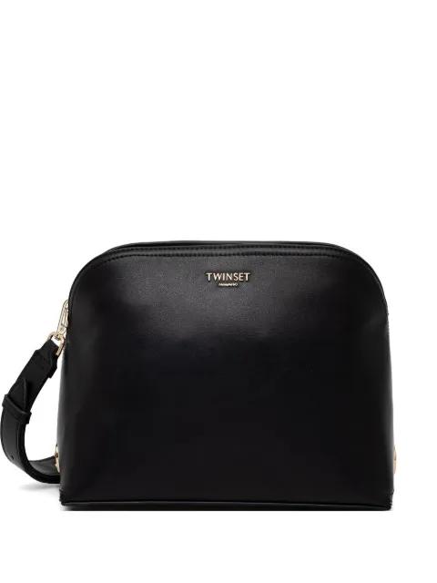 logo-plaque shoulder-strap tote bag by TWINSET
