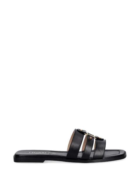 logo-plaque triple-strap slides by TWINSET