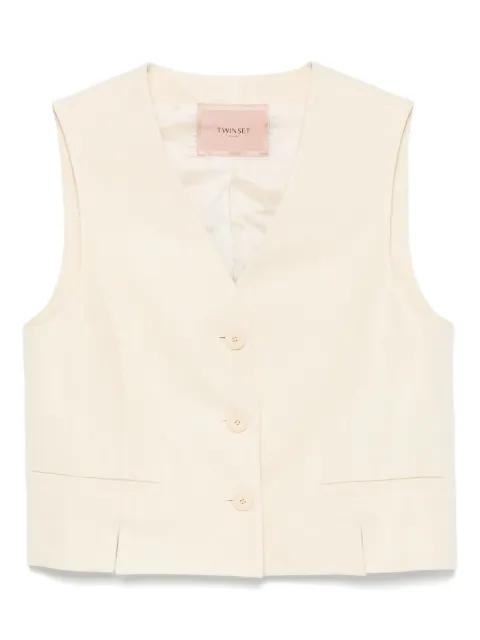 logo-plaque waistcoat by TWINSET