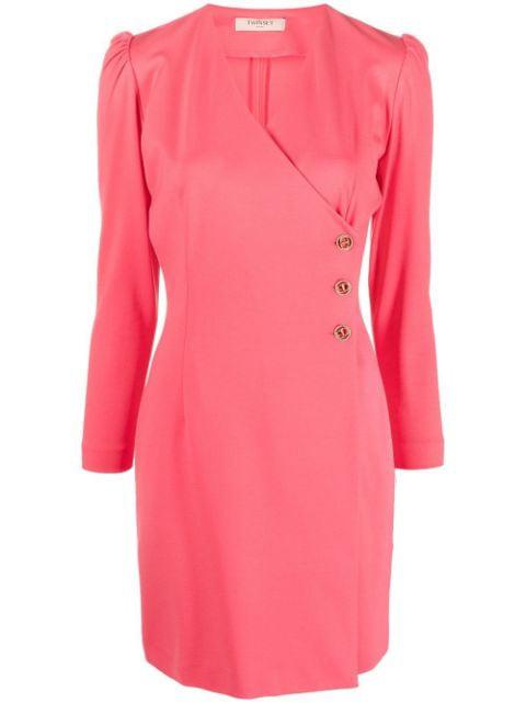 long-sleeve wrap dress by TWINSET