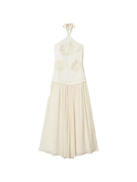 maxi embroidered halterneck dress by TWINSET