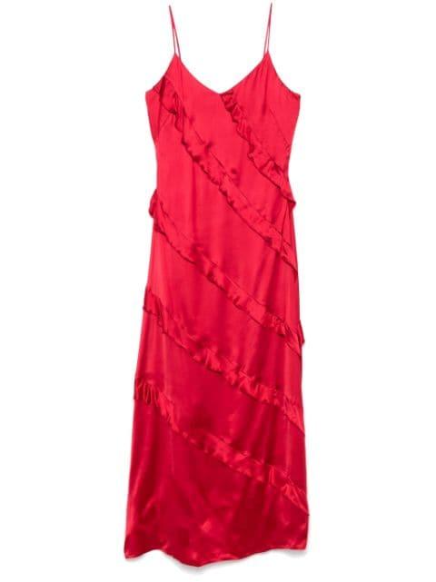 maxi ruffled satin dress by TWINSET