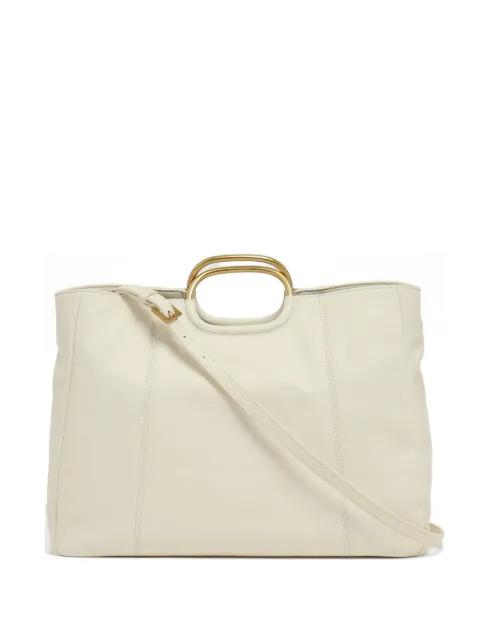 metal-handle leather tote bag by TWINSET