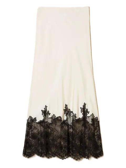 midi lace-trimmed skirt by TWINSET