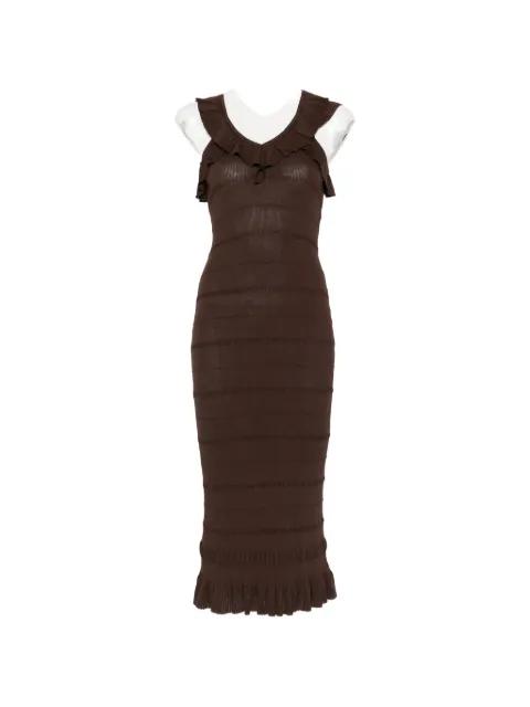 midi ruffled V-neck dress by TWINSET
