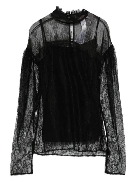 mock-neck lace top by TWINSET